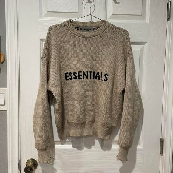 Other - Essentials Women's Cream and Tan Jumper